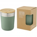 Lagan 300 ml stainless steel tumbler with bamboo lid, Heather green