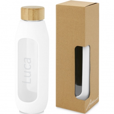 Logo trade promotional gifts picture of: Tidan 600 ml borosilicate glass bottle with silicone grip