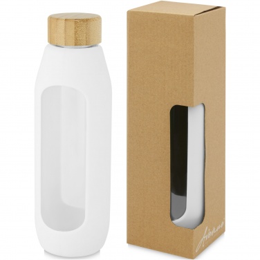 Logotrade promotional item image of: Tidan 600 ml borosilicate glass bottle with silicone grip