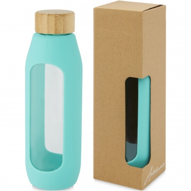 Logotrade promotional item image of: Tidan 600 ml borosilicate glass bottle with silicone grip