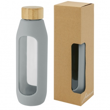 Logo trade promotional product photo of: Tidan 600 ml borosilicate glass bottle with silicone grip