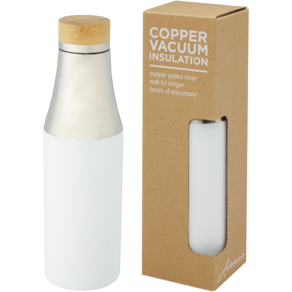 Logo trade promotional item photo of: Hulan 540 ml copper vacuum insulated stainless steel bottle with bamboo lid