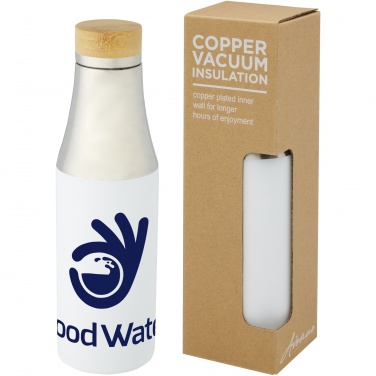 Logo trade corporate gifts picture of: Hulan 540 ml copper vacuum insulated stainless steel bottle with bamboo lid