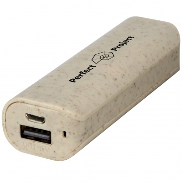 Logo trade promotional merchandise image of: Yoko 1200mAh wheat straw power bank