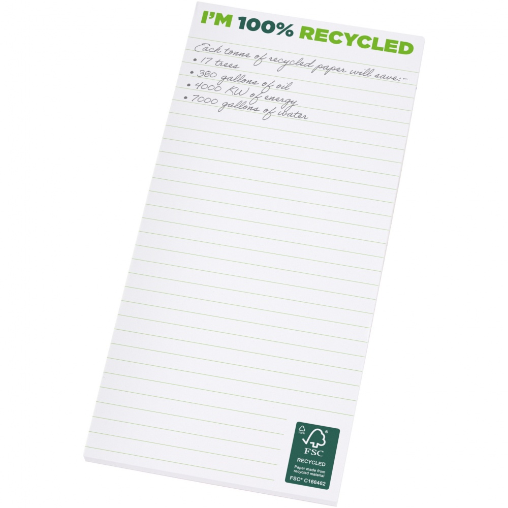 Logo trade promotional merchandise photo of: Desk-Mate® 1/3 A4 recycled notepad