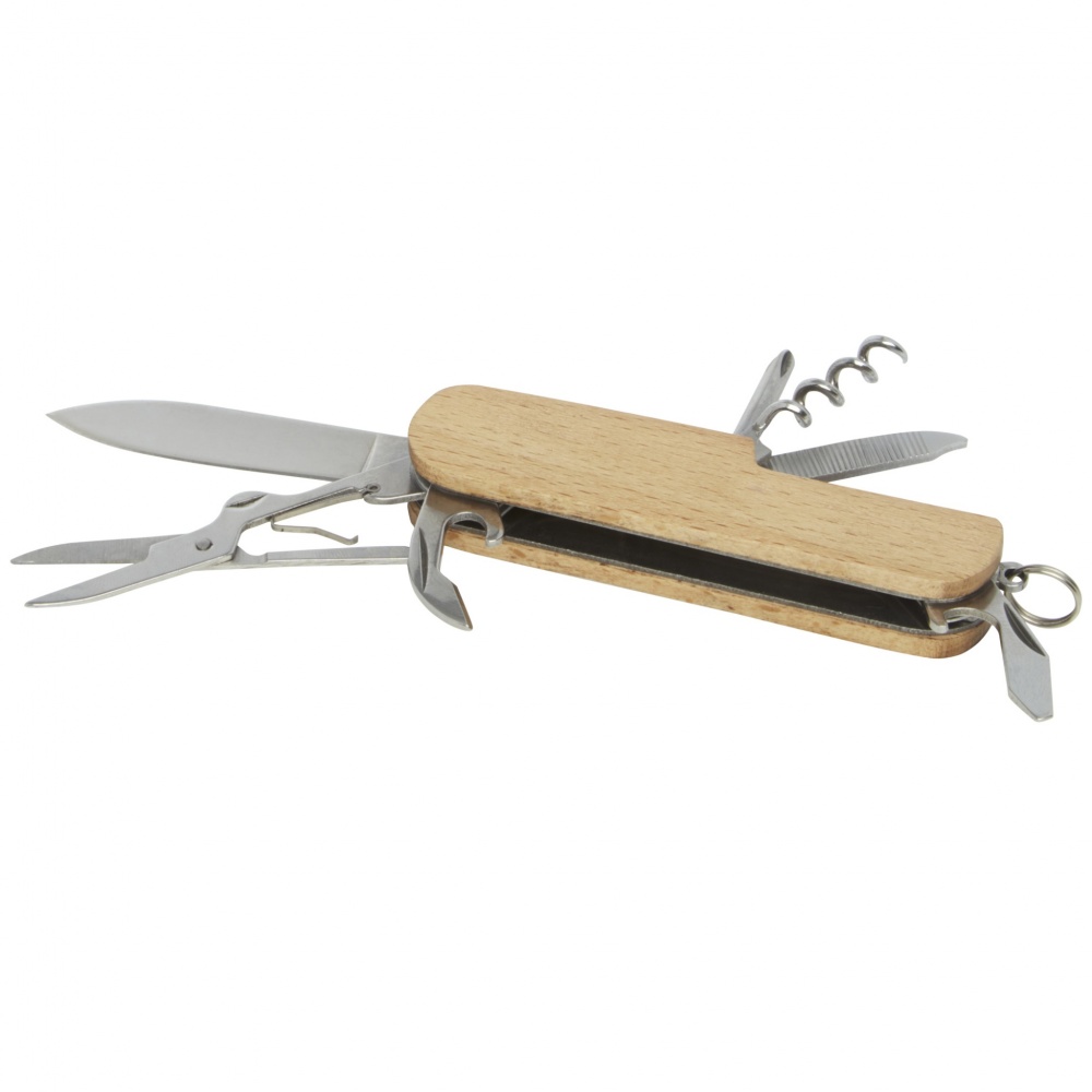 Logo trade promotional merchandise image of: Richard 7-function wooden pocket knife