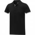 Morgan short sleeve men's duotone polo, Solid black