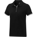 Morgan short sleeve women's duotone polo, Solid black