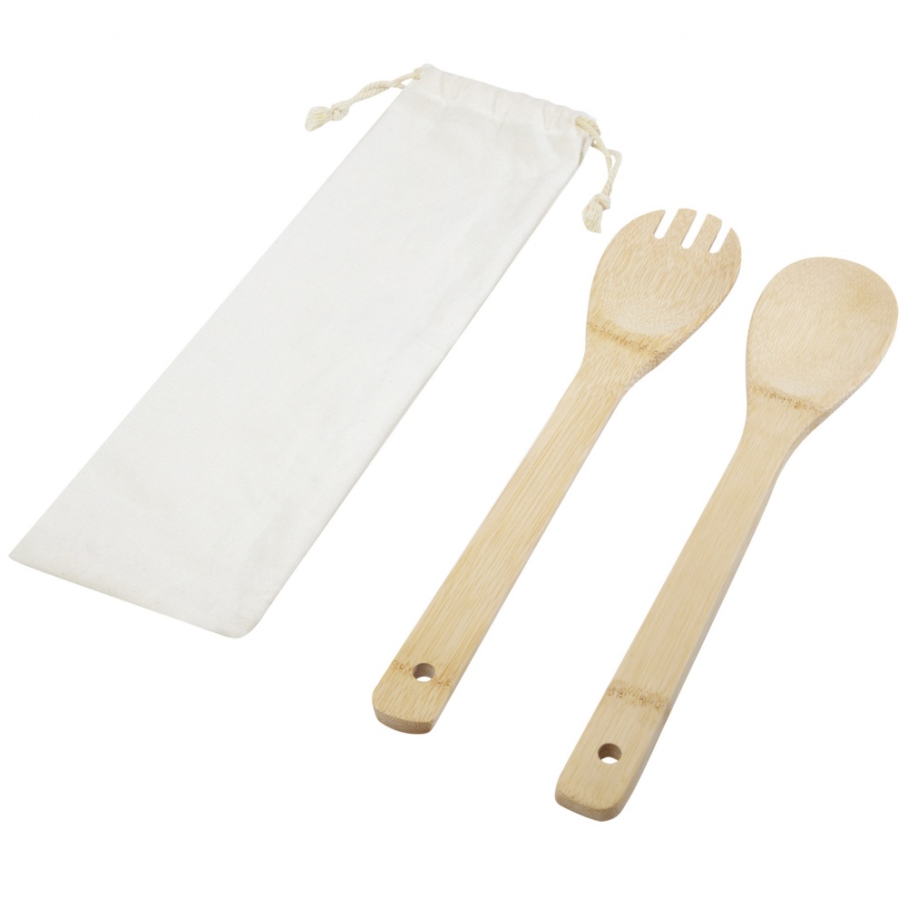 Logotrade advertising product picture of: Endiv bamboo salad spoon and fork