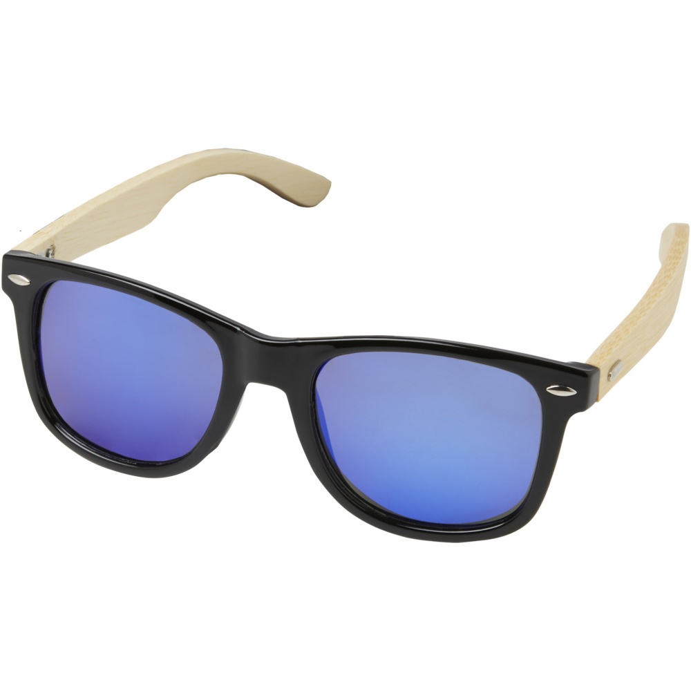 Logo trade promotional items image of: Taiyō rPET/bamboo mirrored polarized sunglasses in gift box