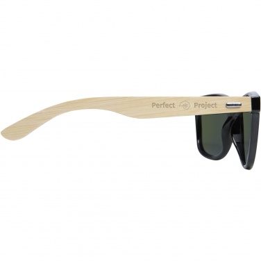 Logo trade advertising product photo of: Taiyō rPET/bamboo mirrored polarized sunglasses in gift box