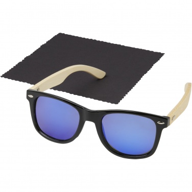 Logo trade corporate gifts image of: Taiyō rPET/bamboo mirrored polarized sunglasses in gift box