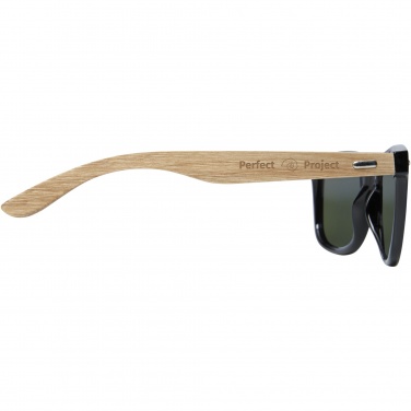 Logotrade business gift image of: Hiru rPET/wood mirrored polarized sunglasses in gift box