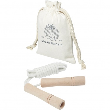 Logo trade promotional giveaway photo of: Denise wooden skipping rope in cotton pouch