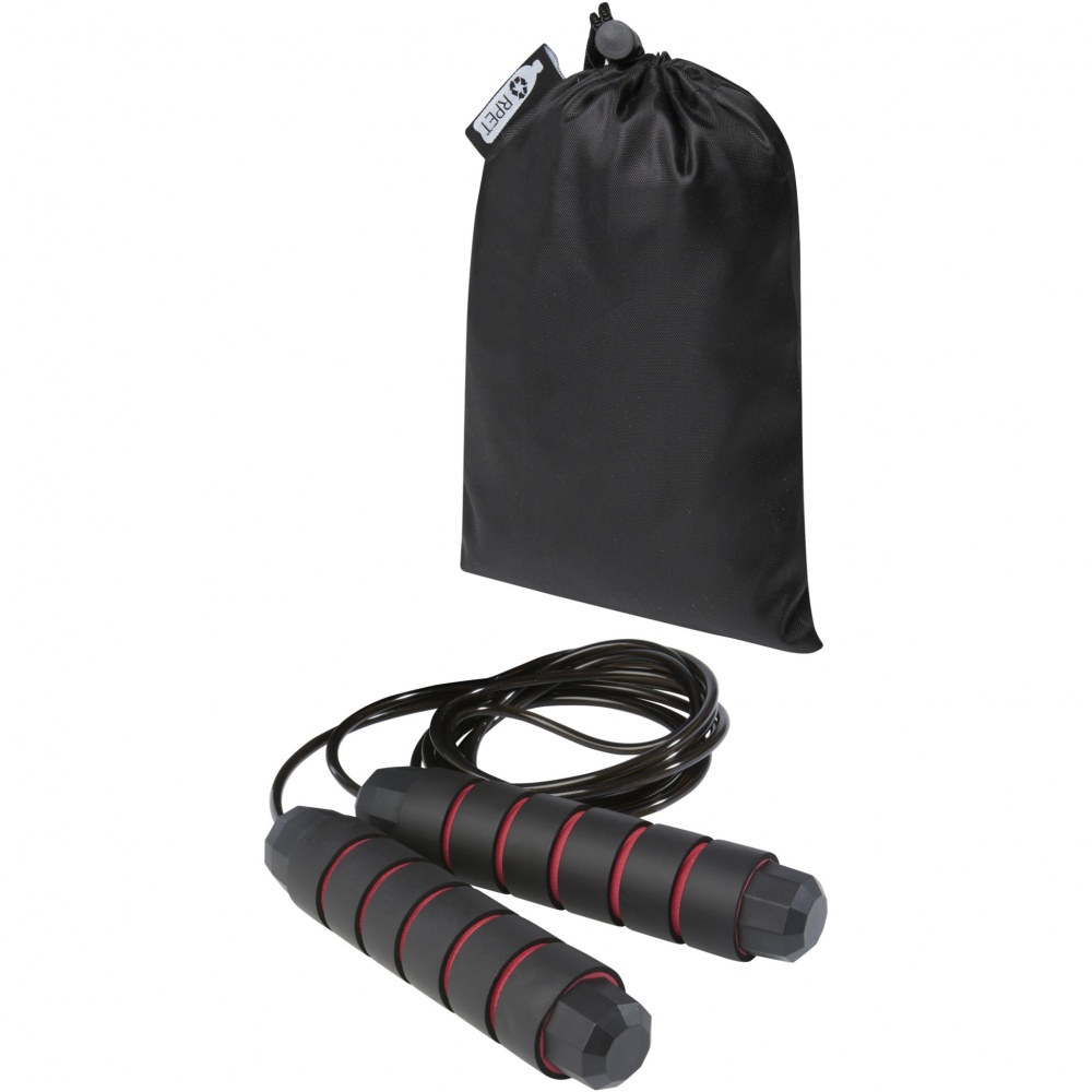 Logo trade promotional item photo of: Austin soft skipping rope in recycled PET pouch