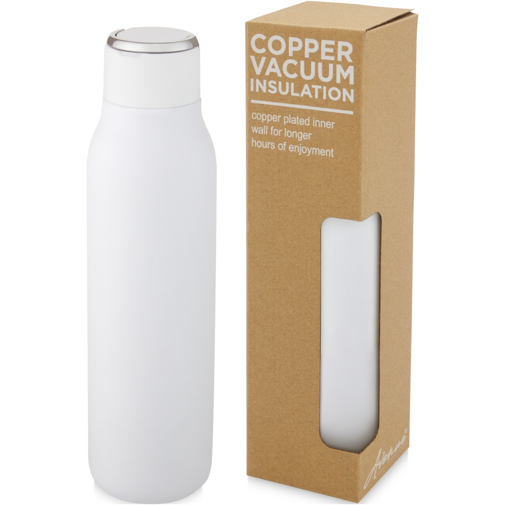 Logo trade promotional giveaway photo of: Marka 600 ml copper vacuum insulated bottle with metal loop