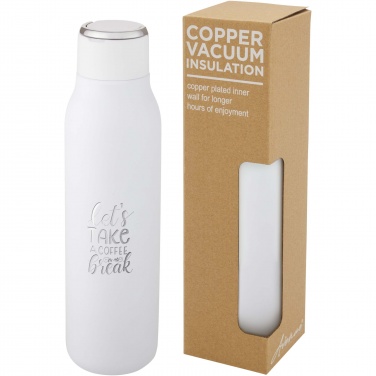 Logo trade promotional merchandise image of: Marka 600 ml copper vacuum insulated bottle with metal loop