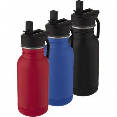 Logo trade promotional product photo of: Lina 400 ml stainless steel sport bottle with straw and loop