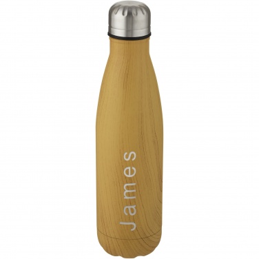 Logo trade corporate gifts image of: Cove 500 ml vacuum insulated stainless steel bottle with wood print