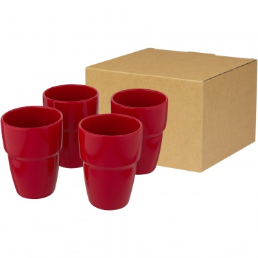 Logo trade promotional merchandise picture of: Staki 4-piece 280 ml stackable mug gift set