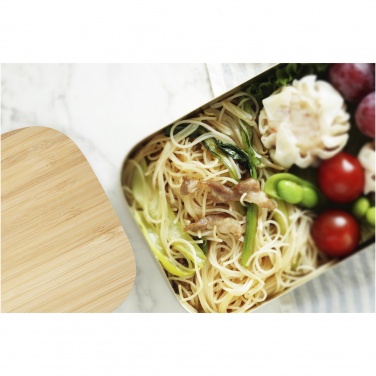 Logo trade corporate gifts image of: Tite stainless steel lunch box with bamboo lid