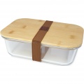 Roby glass lunch box with bamboo lid, Natural / Transparent clear