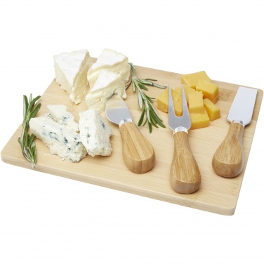 Logo trade advertising products image of: Ement bamboo cheese board and tools