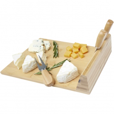 Logo trade business gift photo of: Mancheg bamboo magnetic cheese board and tools