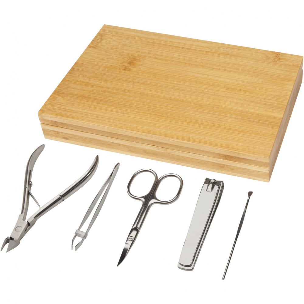 Logo trade promotional items image of: Ladia 5-piece bamboo manicure set