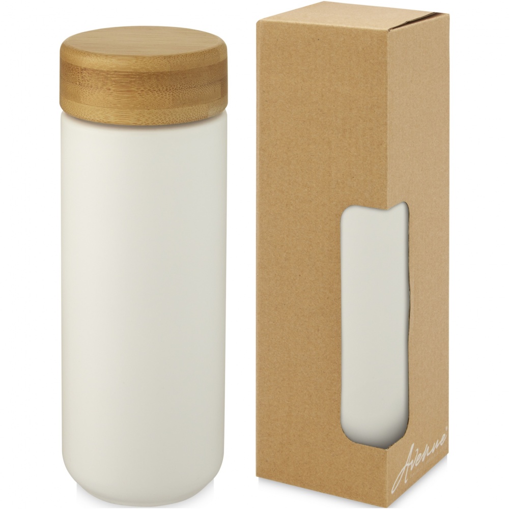 Logo trade promotional merchandise photo of: Lumi 300 ml ceramic tumbler with bamboo lid