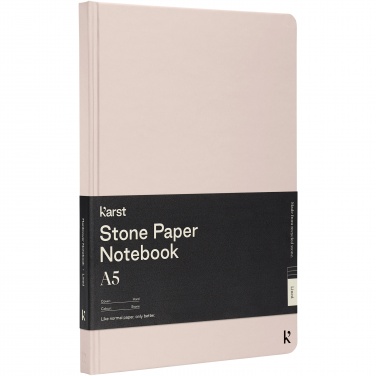 Logo trade promotional products image of: Karst® A5 stone paper hardcover notebook - lined