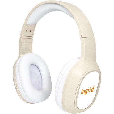 Logo trade promotional giveaway photo of: Riff wheat straw Bluetooth® headphones with microphone