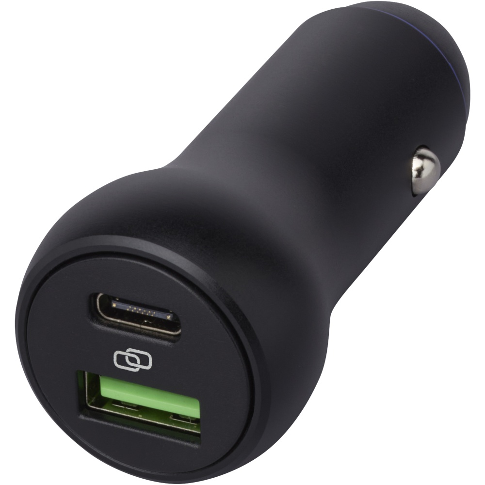 Logo trade promotional gift photo of: Pilot dual 55W USB-C/USB-A car charger