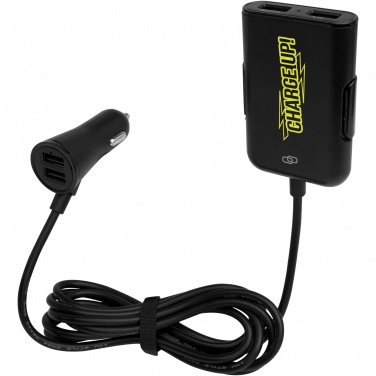 Logotrade promotional gift image of: Pilot dual car charger with QC 3.0 dual back seat extended charger