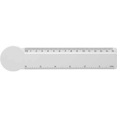 Logo trade corporate gifts picture of: Tait 15 cm circle-shaped recycled plastic ruler 