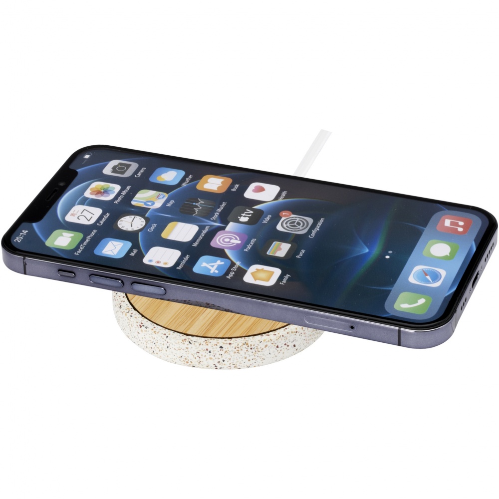 Logo trade business gift photo of: Terrazzo 10W wireless bamboo charging pad