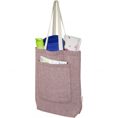 Logotrade promotional item picture of: Pheebs 150 g/m² recycled cotton tote bag with front pocket 9L