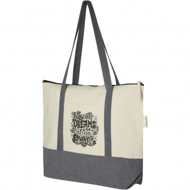 Logotrade promotional products photo of: Repose 320 g/m² recycled cotton zippered tote bag 10L