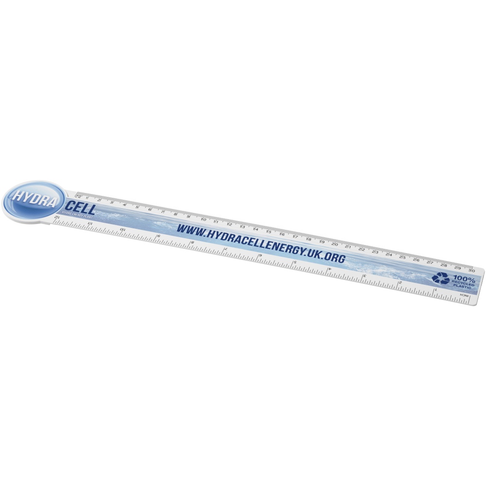 Logotrade promotional merchandise picture of: Tait 30cm circle-shaped recycled plastic ruler