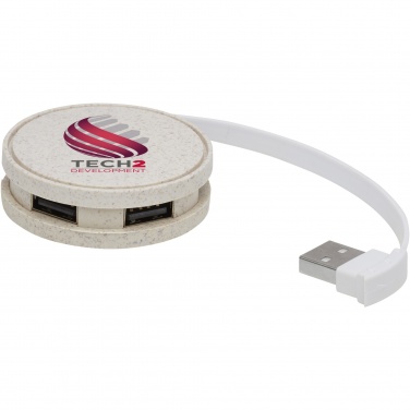 Logo trade promotional gifts picture of: Kenzu wheat straw USB hub