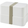 MIYO double layer lunch box, White / White / Pebble grey