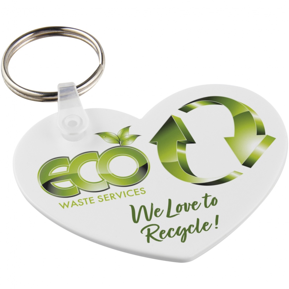 Logo trade advertising products picture of: Tait heart-shaped recycled keychain