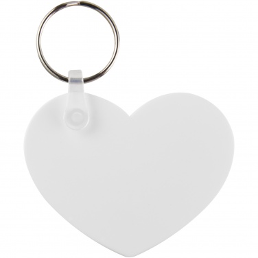 Logo trade promotional giveaway photo of: Tait heart-shaped recycled keychain