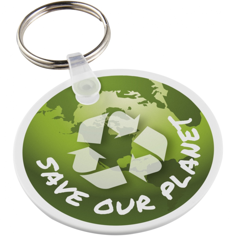 Logo trade promotional merchandise picture of: Tait circle-shaped recycled keychain