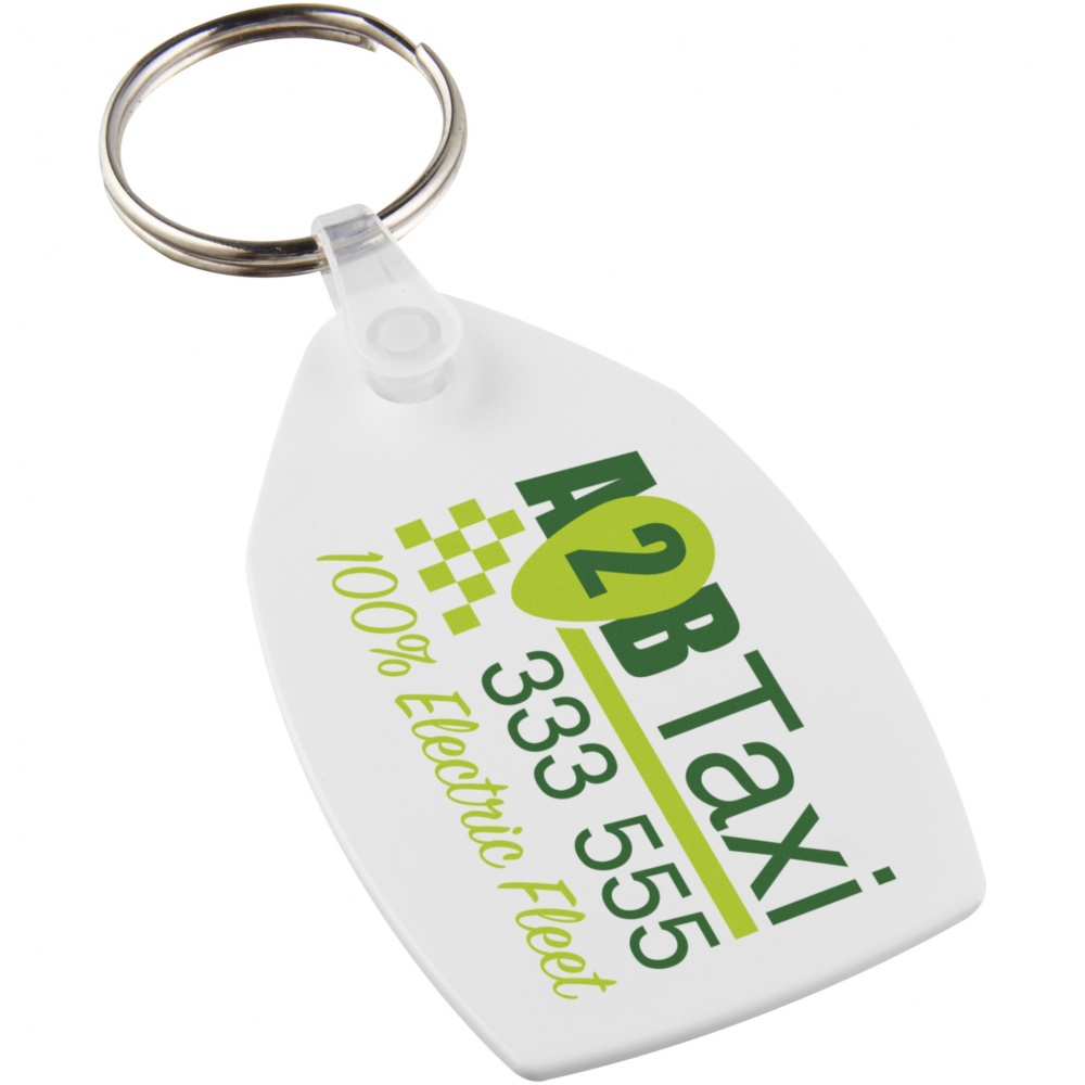 Logotrade promotional product image of: Tait rectangular-shaped recycled keychain