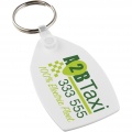 Tait rectangular-shaped recycled keychain, White