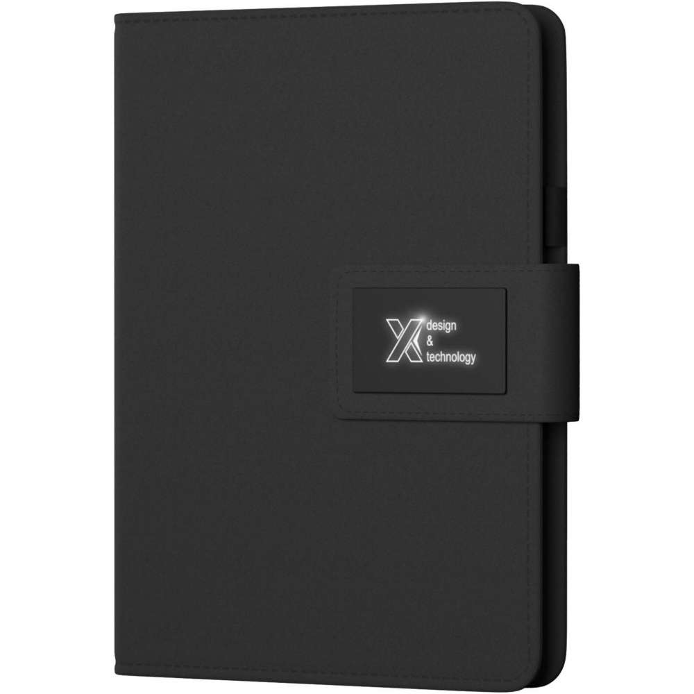 Logotrade promotional giveaway image of: SCX.design O16 A5 light-up notebook power bank