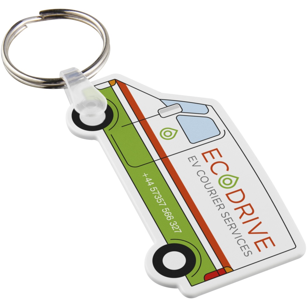 Logotrade promotional gift picture of: Tait van-shaped recycled keychain