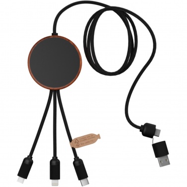 Logotrade promotional item image of: SCX.design C40 5-in-1 rPET light-up logo charging cable and 10W charging pad