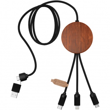 Logo trade promotional items image of: SCX.design C40 5-in-1 rPET light-up logo charging cable and 10W charging pad